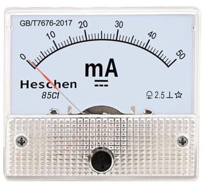 Rechthoekige Gemonteerde Ampèremeter Tester DC 0-50 mA Klasse 2.5