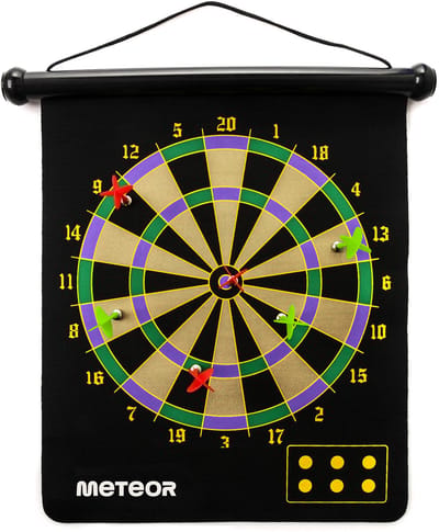 Meteor Magnetische Dartbord - Zwijbaar, Dubbelzijdig - Ideaal voor Thuisgebruik, Compact, Gemakkelijk Op te Bergen