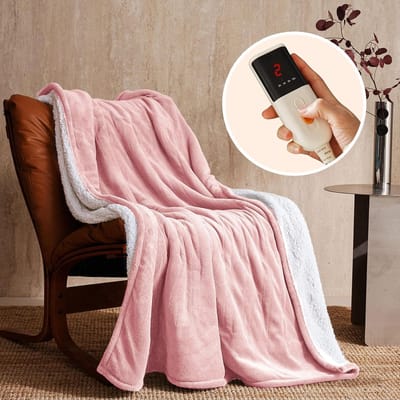Elektrische Deken - Verwarmde Plaid - Gezellig Warm Blijven - 6 Warmte-instellingen - 130x180cm - Roze