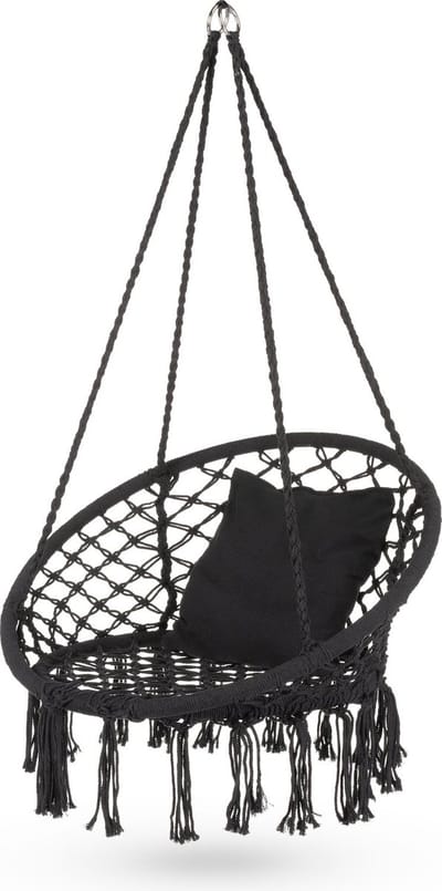 Outtec® Hangstoel XXL met Kussen - tot 150 kg - Binnen & Buiten - Hangmand, Schommel voor Tuin, Terras, Balkon - Boho