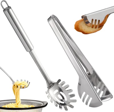 Set van 2 serveertangen, spaghettitang en salatzang