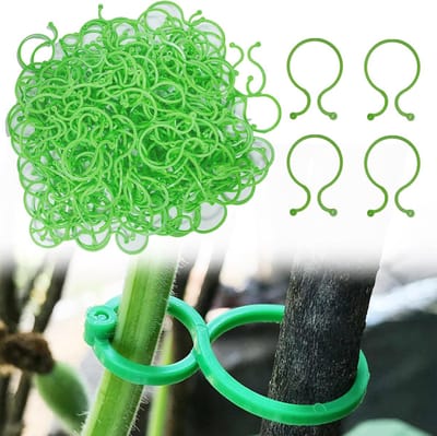 Famanu – Plantenclip voor klimplanten - universele steunclip voor tomaten en sierplanten - duurzaam kunststof - groen