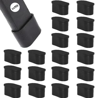 Antislip Stoelpootdoppen – 24 Stuks, 40 x 20 mm Rubber Meubelbekers voor Geluidsreductie op Houten Vloeren – Ronde en Ovale Vorm