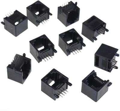 Netwerk Stopcontact - RJ45 Socket - Netwerk Installatie - 8P8C Configuratie - 10 Stuks - Zwart