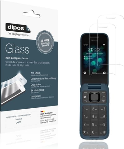 dipos – 2x Pantserfolie geschikt voor Nokia 2660 | 9H Screenprotector