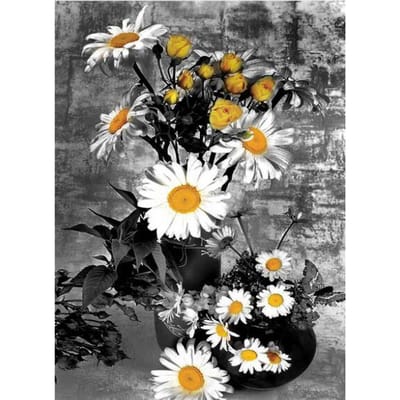 Volledige ronde 5D DIY diamant schilderij madeliefje bloemen diamant mozaïek cadeau diamant borduurwerk 20X30CM gray