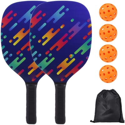 Pickleball Paddles Pik Racket Set, Basswood Houten Pik Racket Strandracket, Outdoor Vrije Tijd orange