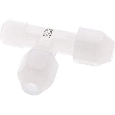 2x4mm & R1/8'' PVDF haakse slangkoppeling met buitendraad 10bar/145psi