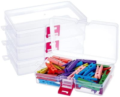 Dailygoods- Plastic Containers 24 Stuks - Transparante Opbergdozen - Rechthoekige Clipbox - 8,7 x 14,5 x 3,4 cm - Voor Thuis/Kantoor - Efficiënt en Praktisch