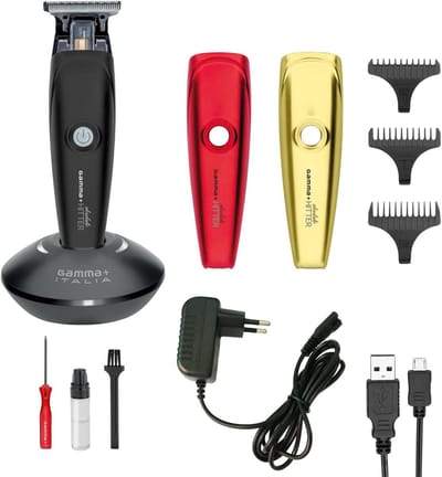 Elektrische Trimmer - Baardtrimmer Heren - Gezichtsverzorging - Verwisselbare Covers - 5 Opzetkammen - Zwart