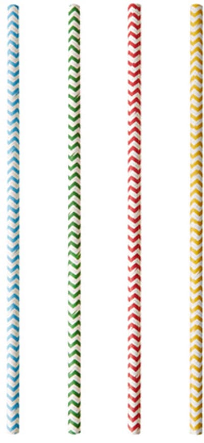 10x 100 Drinkrietjes papier Ø 6 mm · 20 cm assorti kleuren Zig-Zag