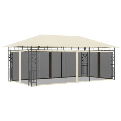 vidaXL - Prieel - met - klamboe - 6x3x2,73 - m - crème