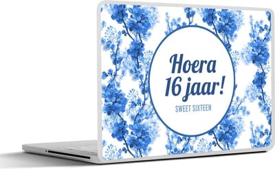 Laptop sticker - 13.3 inch - Jubileum - 16 jaar - Sweet Sixteen - 31x22,5cm - Laptopstickers - Laptop skin - Cover