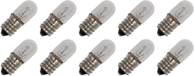 Signaallamp E12 130V 2.6W - 20 mAh - 10 stuks - T13 Gloeilamp Ø13mm - 33mm - 2500K - Dimbaar