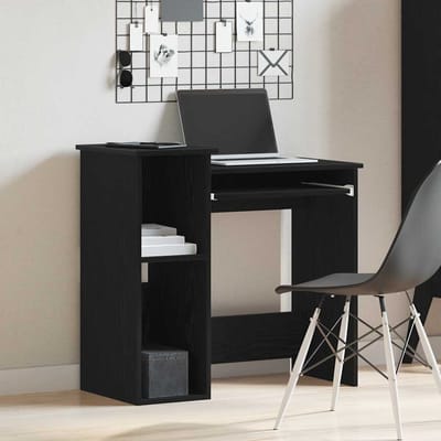 vidaXL - Bureau - met - schappen - 84x40x78 - cm - bewerkt - hout - zwart