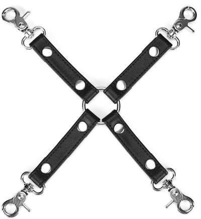 Liebe Seele - Black Bond - Bonded Leren Hogtie Bondage Connector - Eco-vriendelijk - Nikkelvrij - Zwart