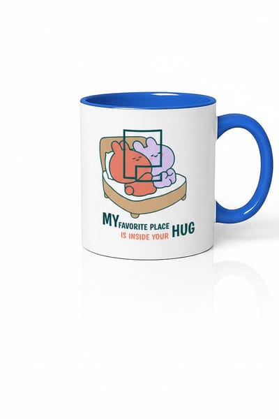 Mok met 'Mijn Favoriete Plek Is In Jouw Knuffel' Design - Romantisch Cadeau voor Geliefden - Knuffel Dieren Beker