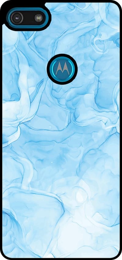Smartphonica Telefoonhoesje Geschikt voor Motorola Moto E6 Play met marmer opdruk - TPU backcover case marble design - Lichtblauw geschikt voor Motorola Moto E6 Play