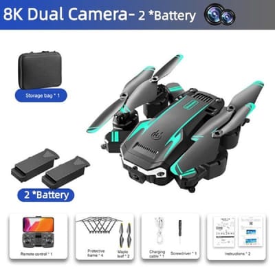 Nieuwe 8K Mini Drone GPS Drone Professionele HD Camera Luchtfotografie Obstakel vermijden Drone Opvouwbare helikopter met vier rotoren RC afstand 5000M Dual Camera-2*Battery