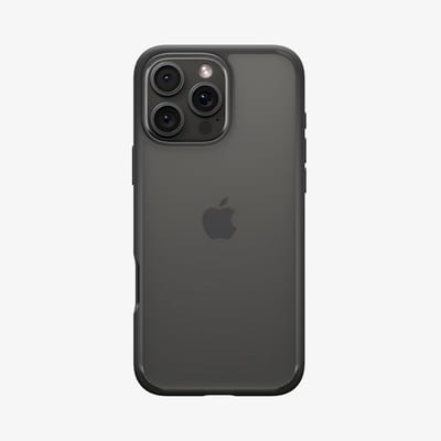 Spigen Crystal Hybrid | Hoesje Geschikt voor Apple iPhone 16 Pro Max | Back Cover | Militaire Standaard | Air Cushion | Zwart