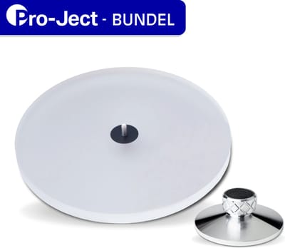 Pro-Ject Acryl it E draaiplateau & Clamp it platenklem - Bundel - Accessoires voor platenspeler - Minimaliseert resonantie - Geschikt voor de Pro-Ject Elemental- en Essential-serie