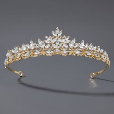 Kroon voor dames-Prinsessenkroon-Diadeem-Kroon-Strass-Elegant en Duurzaam - Geschikt voor Verschillende Gelegenheden-Haarsieraad-Stijl 40