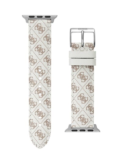 Guess Guess Apple Band (38Mm-40Mm) Horlogebanden Wit Armband Gemaakt Van 100% Echt Leer Round CS2009S1
