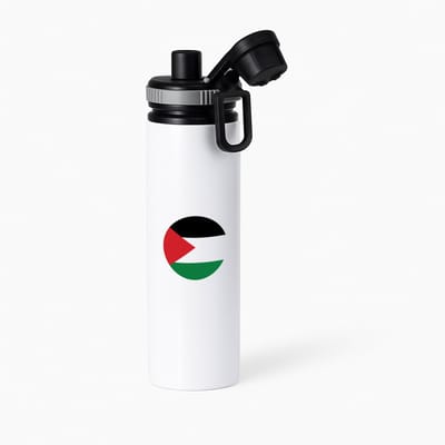 Hacebo® - Palestina vlag waterfles met draaidop grijs - Palestina - mensen die liefde willen geven aan Palestina - degene die van Palestina houden - supporten - oorlog - verjaardagscadeautje - gift - geschenk - kado - water fles - 850ML