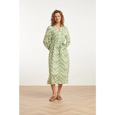 Smashed Lemon 25032 v-hals midi jurk met slangenprint |
