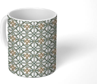 Mok - Koffiemok - Floraal - Verweerd - Keurrijk - Mokken - 350 ML - Beker - Koffiemokken - Theemok