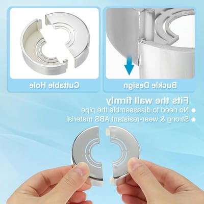 Ronde Escutcheon Plaat voor Hookah en Kraan Decoratie, 0.8/1/1.3 Inch, Dikte 0.8" van ABS, Zilver, Snijbaar en Versterkt
