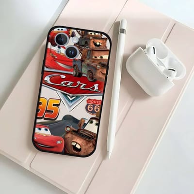 Cars L-Lightning M-McQueen Telefoonhoesje Voor IPhone 17 16 15 14 13 12 11 X XR XS Plus Pro Max Mini Zachte Zwarte Cover iPhone17