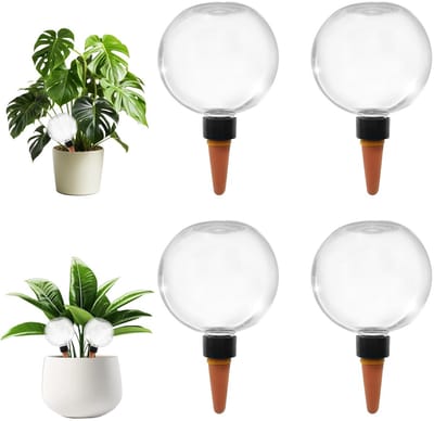 Dailygoods - 4 stuks 500 ml irrigatieballen, waterdispenser voor planten, irrigatie kamerplanten, transparant design, geschikt voor binnen, buiten, balkon en tuin, voor planten in aarde