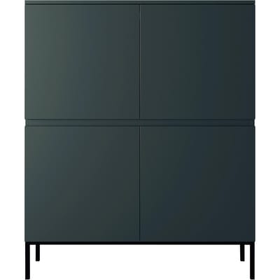 Selsey Bemmi - Hoge Dressoir - 100 cm - Donkergroen met zwarte poten