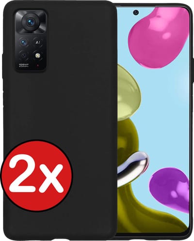 Hoesje - 2 Stuks - Geschikt voor Xiaomi Redmi Note 11s - Sterk & Shockproof - Telefoonhoes - Back Cover - Case Siliconen - Telefoon Hoes - Zwart