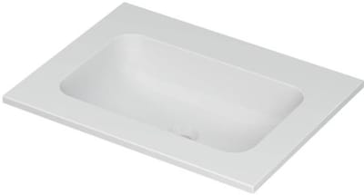 INK Aspekt Wastafel Porselein Centraal Zonder Kraangat - 600x450x15 mm - Mat Wit