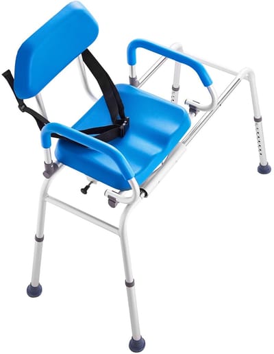 DIMICO - Douchestoel met armleuning - Douchestoelen - Douche en bad stoel - 360 graden draaibaar - Veiligheidsgordel - Max 150KG