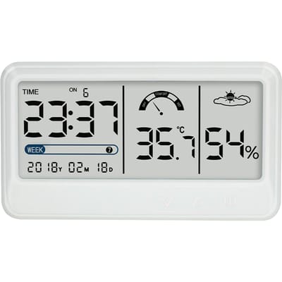 Digitale Hygrometer Elektronische Temperatuur Vochtigheidsmeters Meter met Tijd Datum LCD Display Klok Type 2