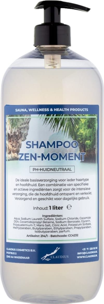 Shampoo Zen Moment - 1 liter (transparant) met pomp - Haarverzorging