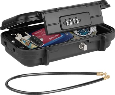 Waterdichte draagbare kluis met code combinatieslot - Mini reiskluis met draadkabel - Anti-diefstal en beveiliging - Thuis, kantoor, hotel, auto's, reis