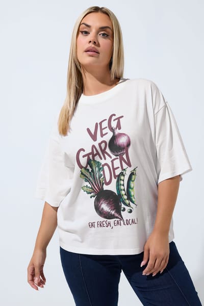 Limited Collection Wit Boxy Tshirt Met 'Veg Garden'afbeelding Size 38