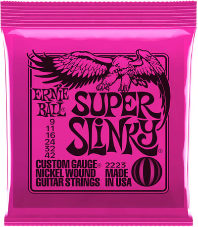 Ernie Ball Super Slinky - Elektrische Gitaarsnaren - 09-42 - 3-Pack - Nickel Wound