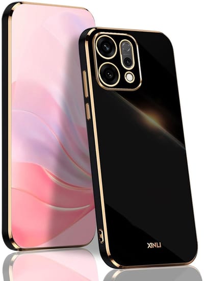 Dailygoods- Beschermhoes Schokbestendig - Oppo Reno14 5G - Dun - Hoogwaardig TPU-siliconen - Elegant - Gegalvaniseerd Zwart - Telefoonhoes