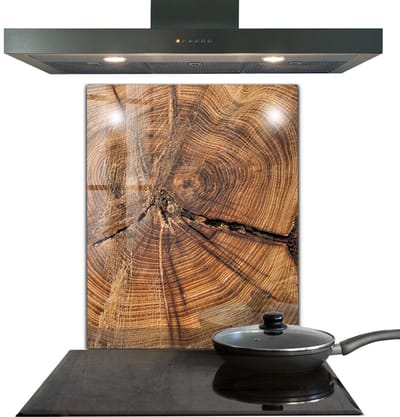 Tulup Achterwand Keuken - Textuur van de romp Spatplaat Keuken - 60 x 80 cm - Bruin Glas Achterwand Keuken - Texturen en Patronen Keuken Achterwand - Kookplaatachterwanden - Kookplaat achterwand