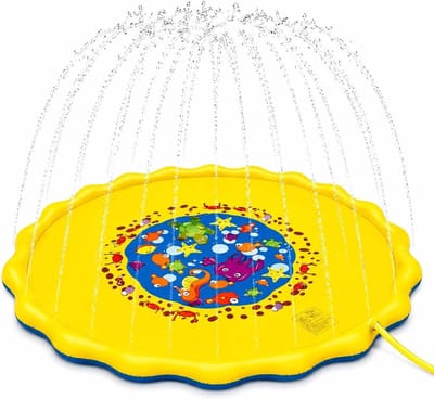 Solvix waterspeelmat fontein - Water Spelmat - PVC - Anti-slip Sprinkler Mat - 360° Water Spray - Voor Kinderen en Huisdieren