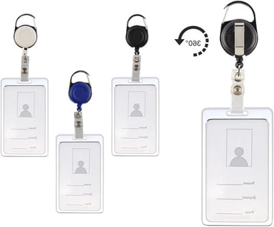Kaarthouder Jojo - Badgehouder Uitschuifbaar - Identificatie Tonen - Metalen Behuizing - 85x54 MM - Zwart