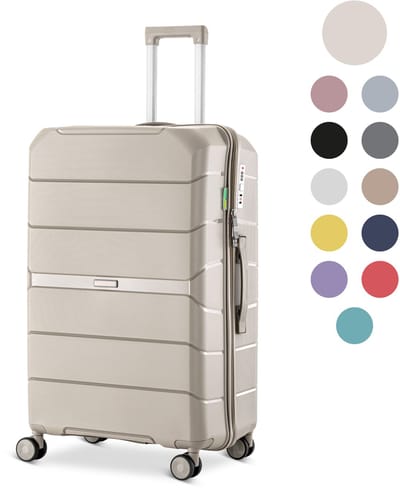 SKYCASES Urban Adventurer - Handbagage Koffer - Cijferslot - 44L - Spinner wielen - Reiskoffer met Kofferslot - Lichtgewicht Trolley - Beige