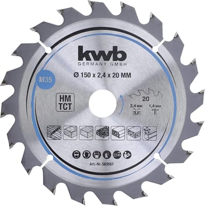 kwb 583557 Hardmetaal-cirkelzaagblad 150 x 20 mm 1 stuk(s)