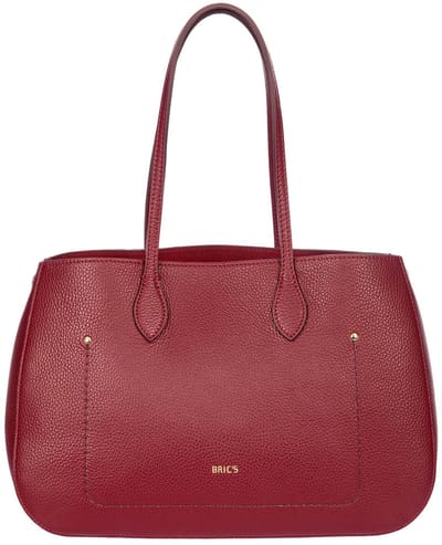BRIC'S Leren schoudertas Gondola Lavanda Bag Rubino wijnrood