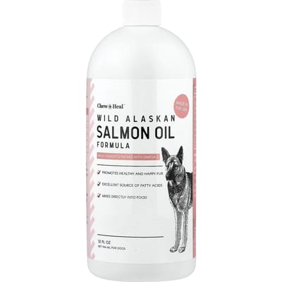 Kauw + Genees, Wilde Alaskaanse Zalmolie Formule, Voor Honden, 946 ml (32 fl oz) white
